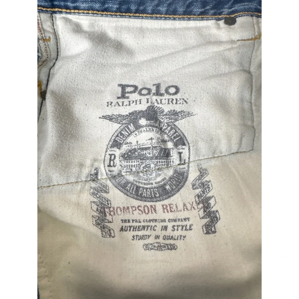 Polo Ralph Lauren Thompson Relaxed Mens Jeans 42x32 Med Wash Straight Blue Denim